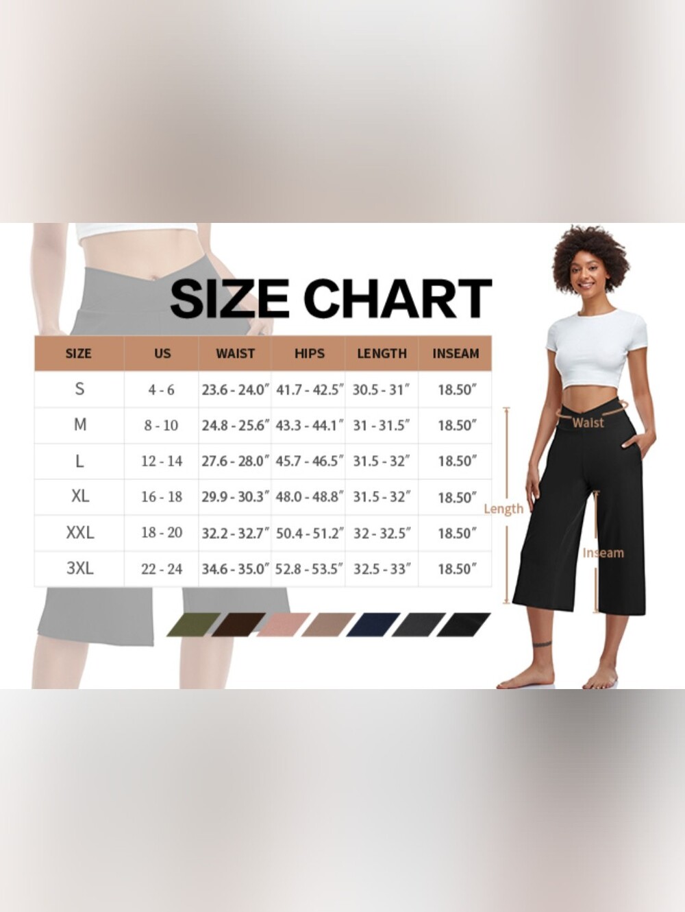 🐈‍⬛🖤🐈‍⬛ Dreamy Comfy Onyx Jet Black Capri Leisure Yoga Pants - M - Picture 8 of 16